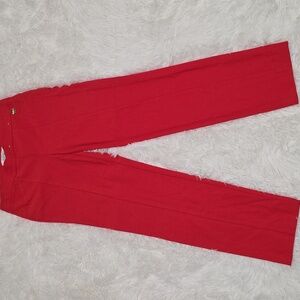 Ellen Tracy Red Straight-Leg Pants. Size S